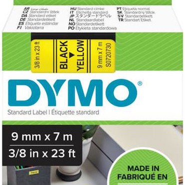 Ταινία Ετικετογράφου Dymo Standard 40918 9 Mm X 7 M Μαύρα Γράμματα Κίτρινο Φόντο S0720730 Dymo40918