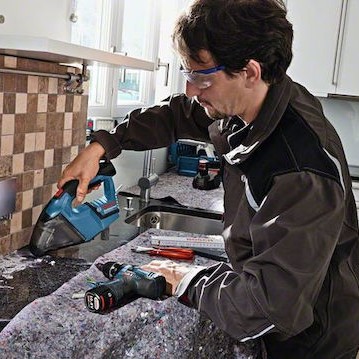 Bosch GAS 10,8 V-LI + L-Boxx Professional Επαναφορτιζόμενο Σκουπάκι Χειρός 12V Χωρίς Φορτιστή και Μπαταρία Μπλε