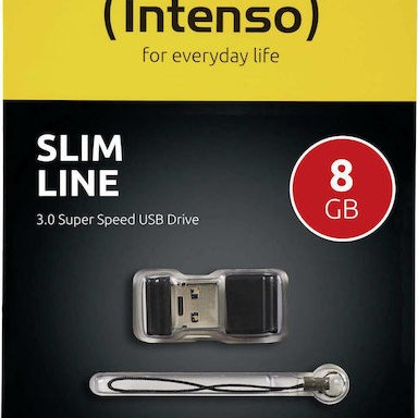 Intenso Slim Line 8GB USB 3.0 Stick Μαύρο