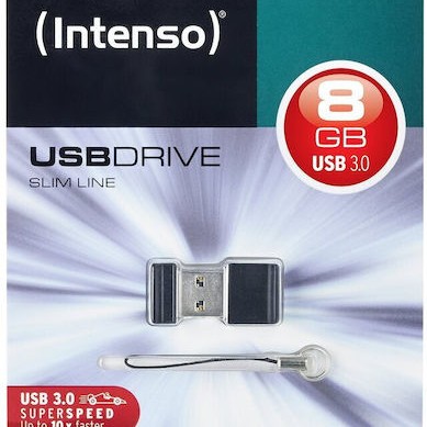 Intenso Slim Line 8GB USB 3.0 Stick Μαύρο