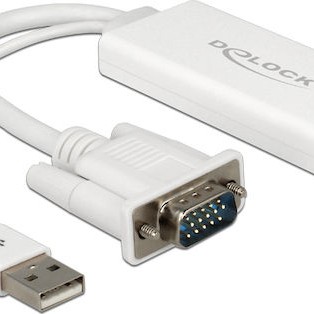 DeLock Μετατροπέας VGA male σε HDMI female Λευκό (62460)