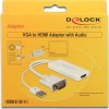 DeLock Μετατροπέας VGA male σε HDMI female Λευκό (62460)