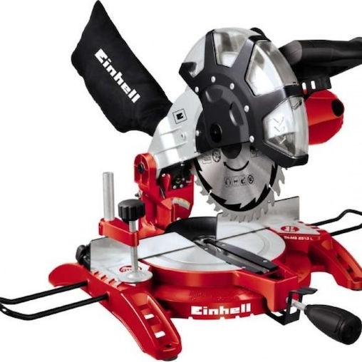 Einhell TH-MS 2513L Φαλτσοπρίονο Ρεύματος με Ισχύ 1600W, Οδηγό Laser, Δίσκο Κοπής Διαμέτρου 250mm & Ταχύτητα Κοπής 4000rpm