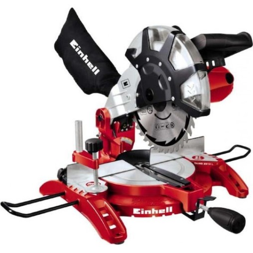 Einhell TH-MS 2513L Φαλτσοπρίονο Ρεύματος με Ισχύ 1600W, Οδηγό Laser, Δίσκο Κοπής Διαμέτρου 250mm & Ταχύτητα Κοπής 4000rpm