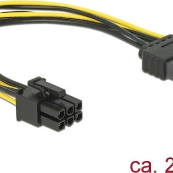 DeLock 15-Pin Sata - 6-Pin Sata Cable 0.21m Πολύχρωμο 82924
