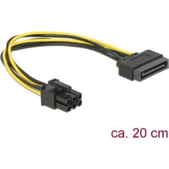 DeLock 15-Pin Sata - 6-Pin Sata Cable 0.21m Πολύχρωμο 82924