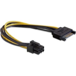 DeLock 15-Pin Sata - 6-Pin Sata Cable 0.21m Πολύχρωμο 82924