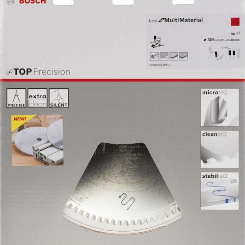 Bosch Top Precision Δίσκος Κοπής Ξύλου με 96 Δόντια 305mm 2608642099