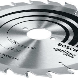 Bosch Optiline Wood Δίσκος Κοπής Ξύλου με 24 Δόντια 190mm