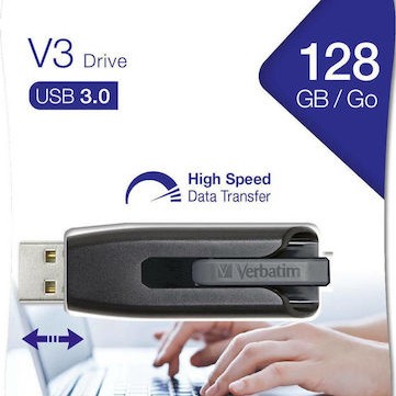 Verbatim Store 'n' Go V3 128GB USB 3.0 Stick Μαύρο