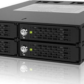 Icy Dock ToughArmor Rugged Full Metal 4 Bay 2.5 Inch SATA/SAS HDD And SDD Backplane Cage with locking Trays for External 5.25 Inch Bay Μαύρο MB994SK-1B