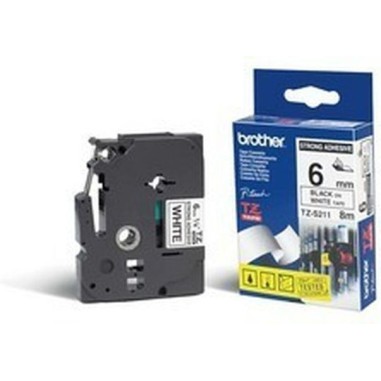Brother Tze-s211 Ταινία Ετικετογράφου σε Μαύρο Χρώμα