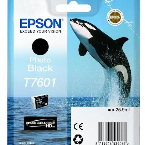Epson T7601 Γνήσιο Μελάνι Εκτυπωτή InkJet Photo Μαύρο (C13T76014010)