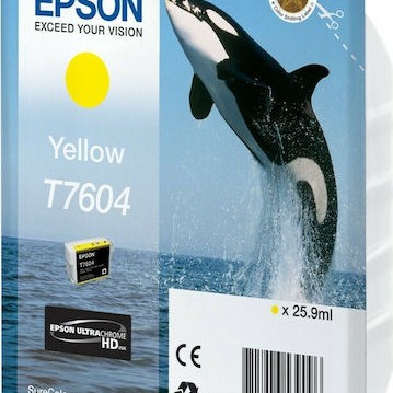 Epson T7604 Γνήσιο Μελάνι Εκτυπωτή InkJet Κίτρινο (C13T76044010)