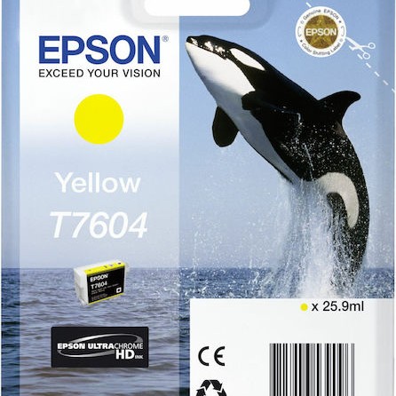 Epson T7604 Γνήσιο Μελάνι Εκτυπωτή InkJet Κίτρινο (C13T76044010)
