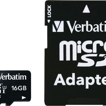 Verbatim Premium microSDHC 16GB Class 10 U1 UHS-I με αντάπτορα