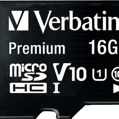 Verbatim Premium microSDHC 16GB Class 10 U1 UHS-I με αντάπτορα