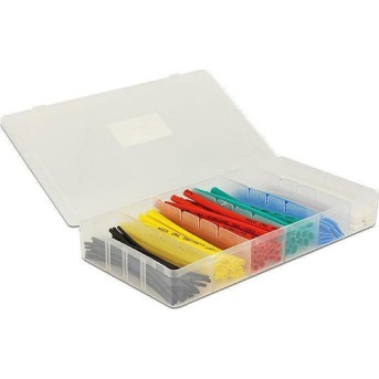 DeLock Θερμοσυστελλόμενα Καλώδια Κασετίνα με Βαθμό Συρρίκνωσης 2:1 Σετ 100τεμ Διαφόρων Χρωμάτων Μαύρο 100τμχ 86264