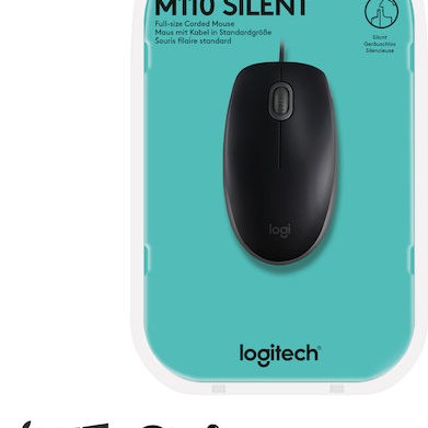 Logitech B110 Silent Ενσύρματο Ποντίκι Μαύρο