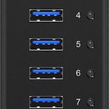 Icy Box USB 3.0 Hub 10 Θυρών με σύνδεση USB-A & Θύρα Φόρτισης και Εξωτερική Παροχή Ρεύματος