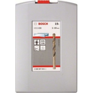 Bosch Σετ 19 HSS-Co 1-10mm Τρυπάνια HSS με Κυλινδρικό Στέλεχος για Μέταλλο