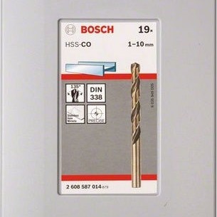 Bosch Σετ 19 HSS-Co 1-10mm Τρυπάνια HSS με Κυλινδρικό Στέλεχος για Μέταλλο