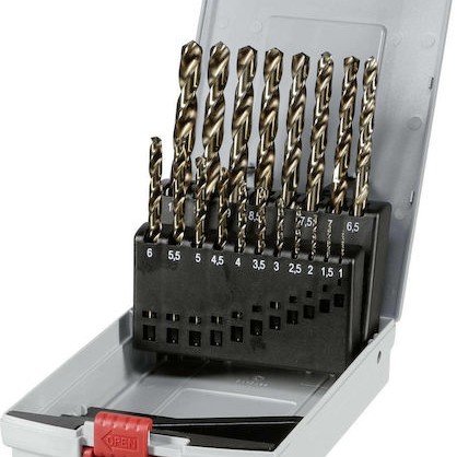 Bosch Σετ 19 HSS-Co 1-10mm Τρυπάνια HSS με Κυλινδρικό Στέλεχος για Μέταλλο