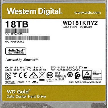 Western Digital Gold 18TB HDD Σκληρός Δίσκος 3.5