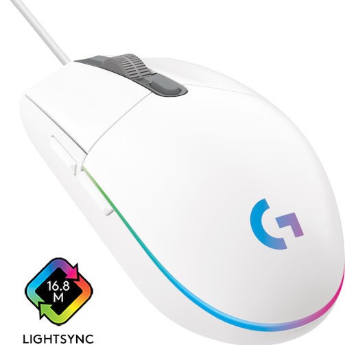 Logitech G203 Lightsync RGB Gaming Ποντίκι 8000 DPI Λευκό