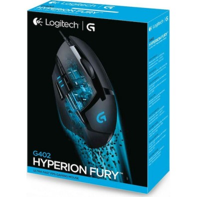 Logitech G402 Hyperion Fury Ultra-Fast FPS Gaming Ποντίκι 4000 DPI Μαύρο