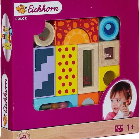 Eichhorn Τουβλάκια Building Blocks για 1+ Έτους 12τμχ