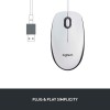Logitech M100 Ενσύρματο Ποντίκι Λευκό