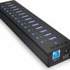Icy Box USB 3.0 Hub 13 Θυρών με σύνδεση USB-A & Θύρα Φόρτισης και Εξωτερική Παροχή Ρεύματος