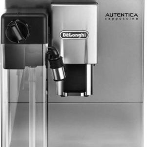 De'Longhi Autentica Αυτόματη Μηχανή Espresso 1450W Πίεσης 15bar για Cappuccino με Μύλο Άλεσης Ασημί
