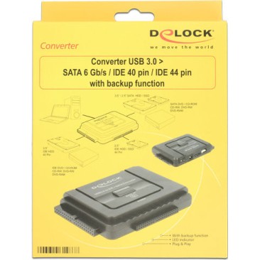 DeLock Converter USB 3.0 to SATA / IDE40 / IDE44