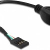 DeLock USB pinheader female - USB 2.0 female 0.2m