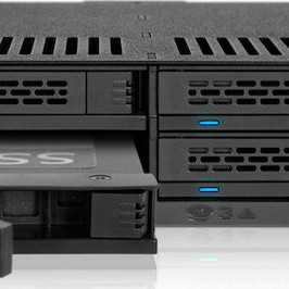 Icy Dock ExpressCage 4-Bay 2.5 Inch SAS/SATA HDD-SSD Hot Swap Cage for External 5.25 Inch Bay Μαύρο (MB324SP-B)