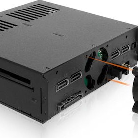 Icy Dock ExpressCage 4-Bay 2.5 Inch SAS/SATA HDD-SSD Hot Swap Cage for External 5.25 Inch Bay Μαύρο (MB324SP-B)