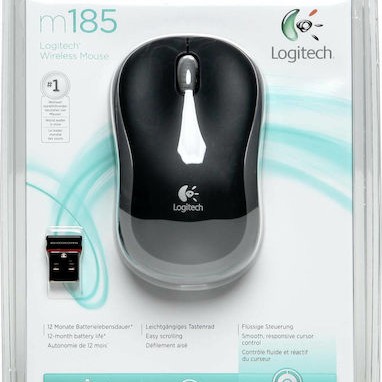 Logitech M185 Ασύρματο Mini Ποντίκι Γκρι