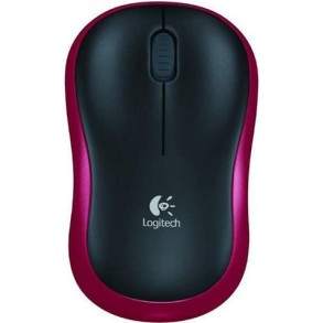 Logitech M185 (910-002237) Ασύρματο Mini Ποντίκι Black/Red