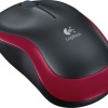 Logitech M185 (910-002237) Ασύρματο Mini Ποντίκι Black/Red