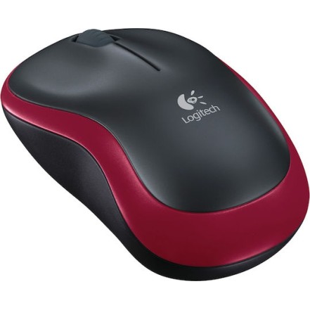 Logitech M185 (910-002237) Ασύρματο Mini Ποντίκι Black/Red