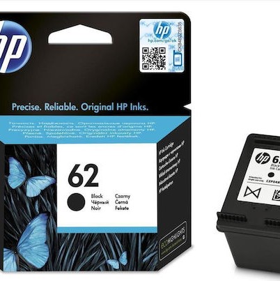 HP 62 Γνήσιο Μελάνι Εκτυπωτή InkJet Μαύρο (C2P04AE)