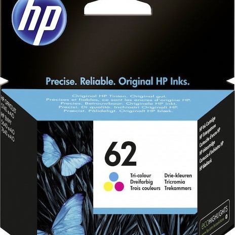 HP 62 Γνήσιο Μελάνι Εκτυπωτή InkJet Πολλαπλό (Color) (C2P06AE)