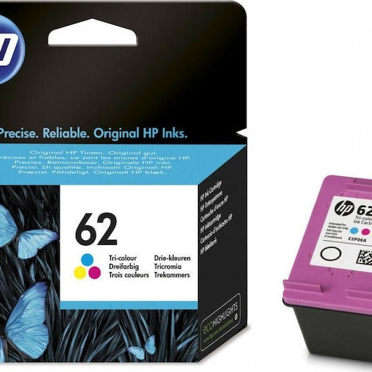 HP 62 Γνήσιο Μελάνι Εκτυπωτή InkJet Πολλαπλό (Color) (C2P06AE)