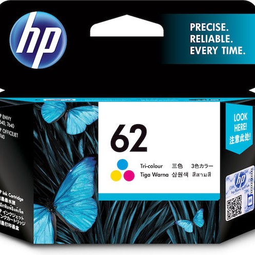 HP 62 Γνήσιο Μελάνι Εκτυπωτή InkJet Πολλαπλό (Color) (C2P06AE)