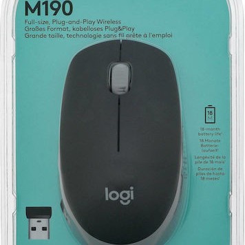 Logitech M190 Ασύρματο Ποντίκι Mid Grey