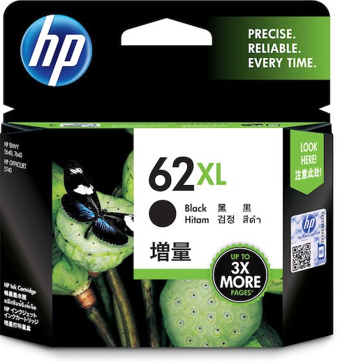 HP 62XL Γνήσιο Μελάνι Εκτυπωτή InkJet Μαύρο (C2P05AE)