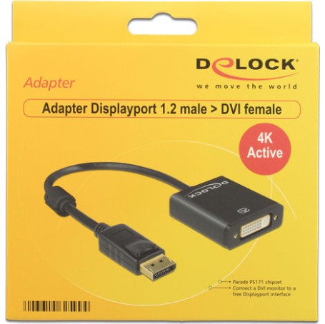 DeLock Μετατροπέας DisplayPort male σε DVI-I female (62599)