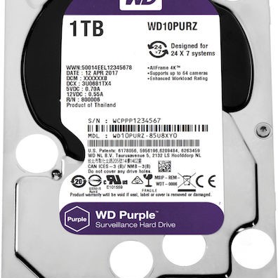 Western Digital Purple 1TB HDD Σκληρός Δίσκος 3.5